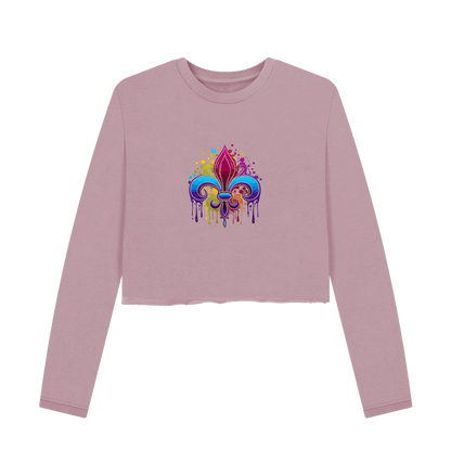 Mauve Colour Drip Spade - Women's Boxy Jumper