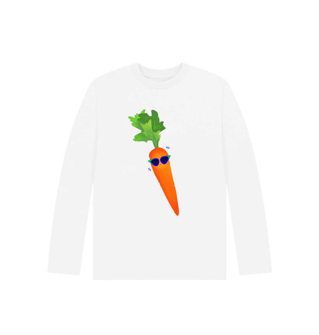 White Cool Carrot Vibes by Emma Garrett - Kids' Organic Long Sleeve T-Shirt