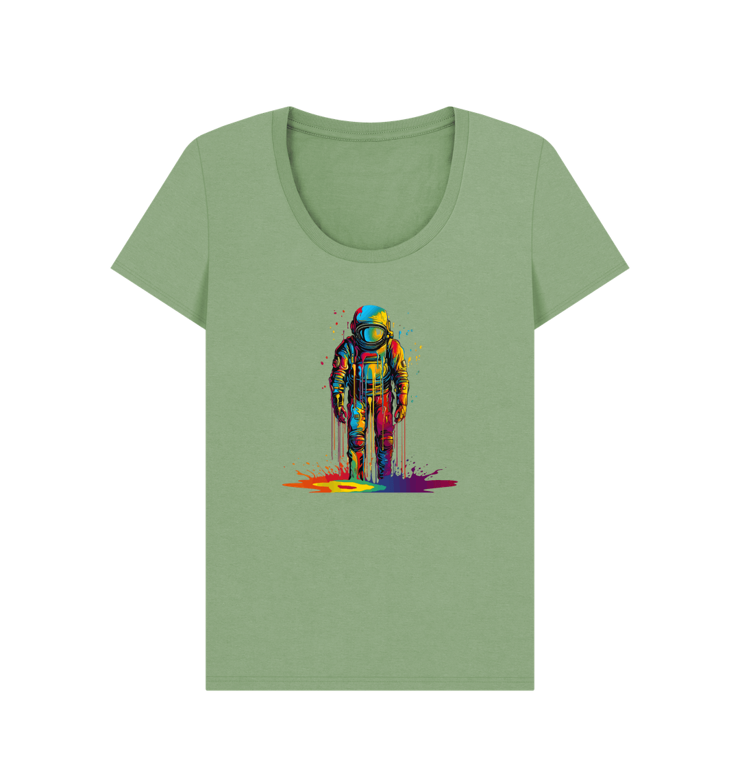 Sage Colour Drip Astro - Women's Scoop Neck T-shirt