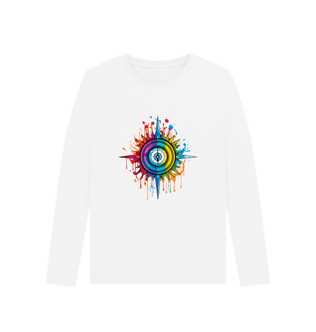 White Colour Drip Time - Women's Long Sleeve T-shirt