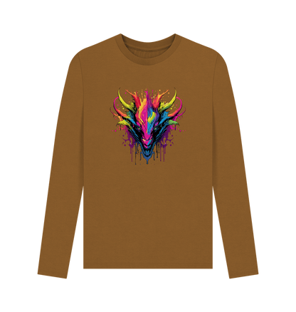 Brown Colour Drip Dragon - Men's Long Sleeve T-shirt