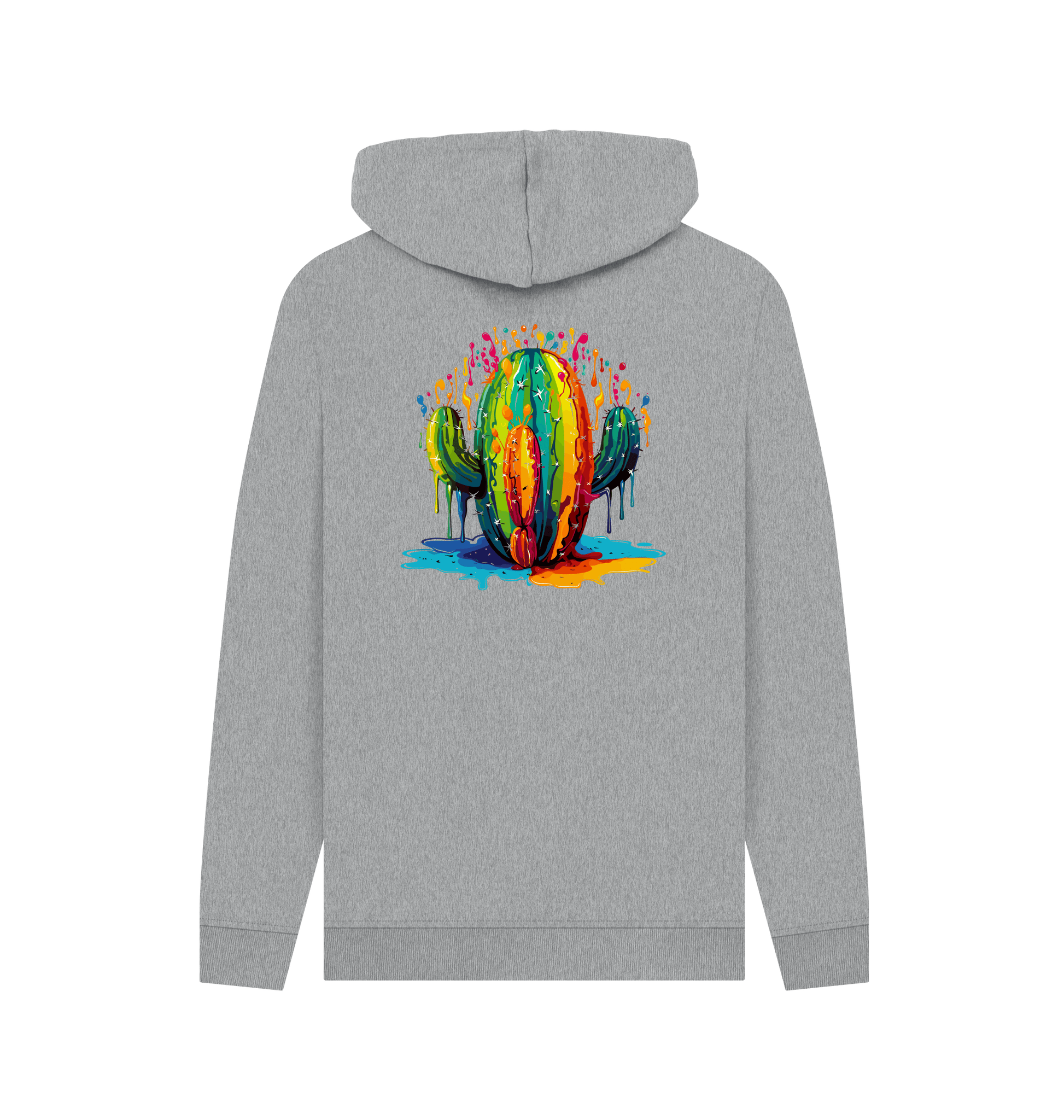 Light Heather Colour Drip Cactus - Men's Pullover Hoodie