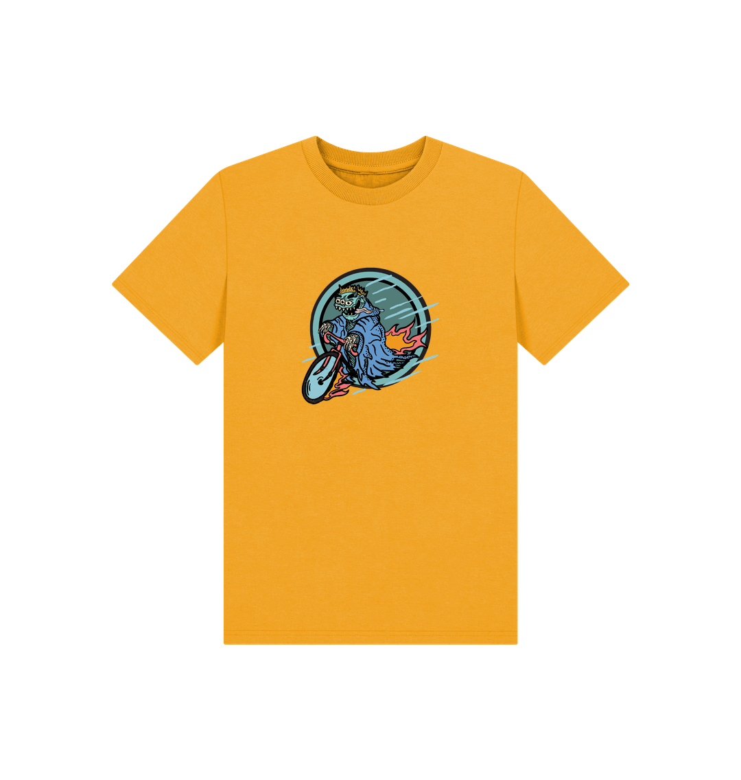Mustard Printed Kids T-Shirt Front