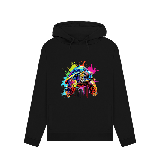 Black Colour Drip Turtle - Womens Pullover Hoody