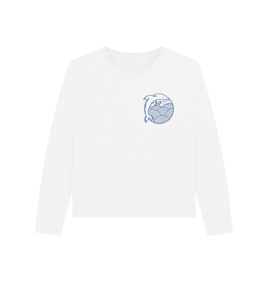 White Dolphin - Women's Heavyweight Long Sleeve T-Shirt