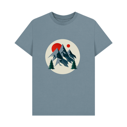 Stone Blue Printed T-shirt Front