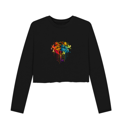 Black Printed Boxy Jumpers Front