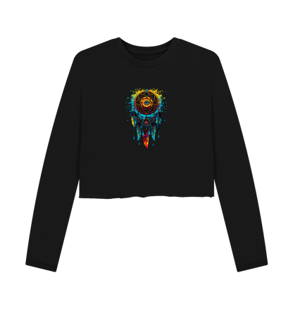 Black Colour Drip Dreamcatcher - Women's Boxy Jumper