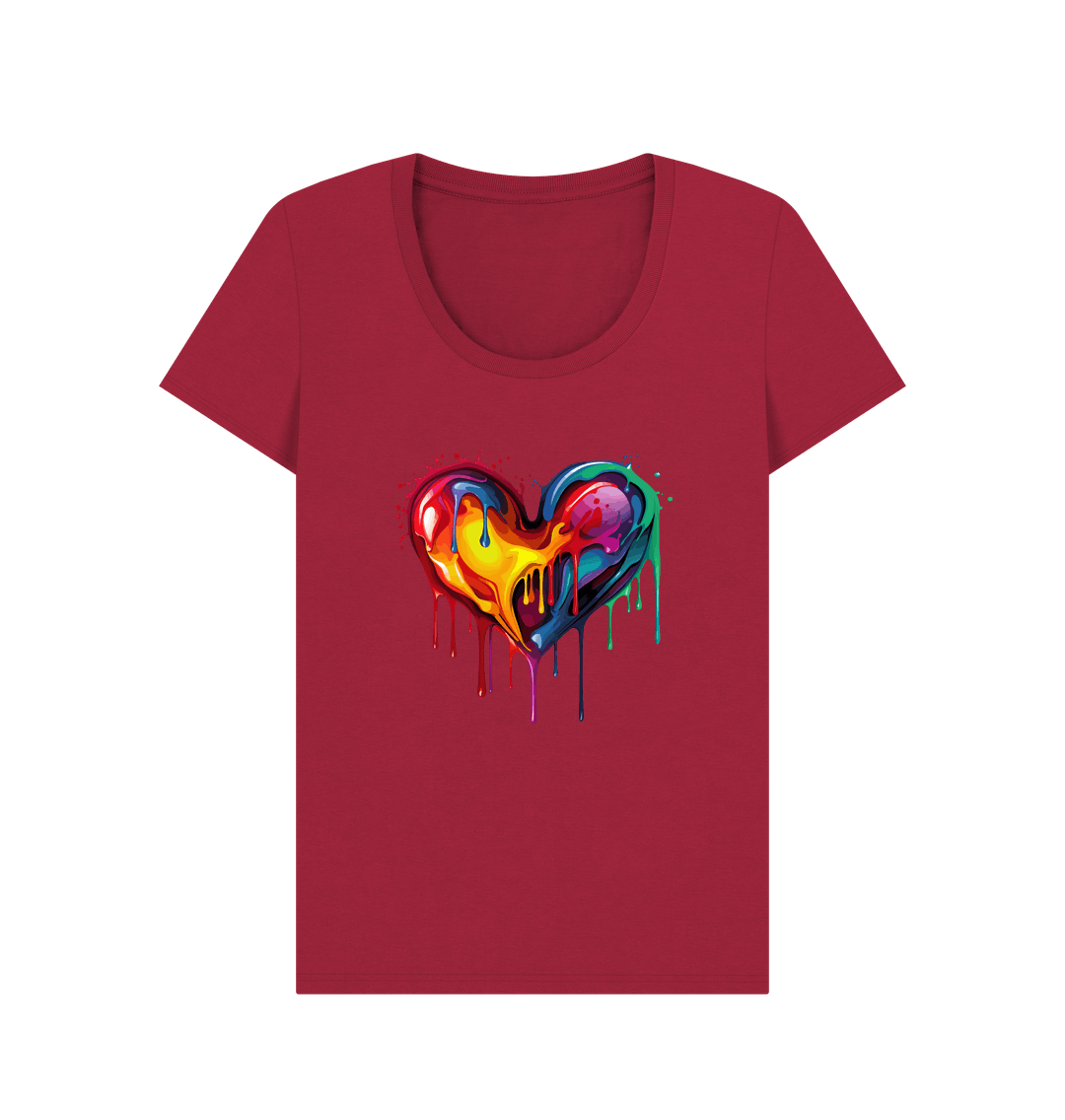 Cherry Colour Drip Colour of Love - Women's Scoop Neck T-shirt