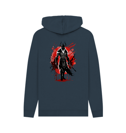 Navy Printed Hoody Back