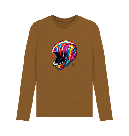 Brown Printed Long Sleeve T Shirt Front