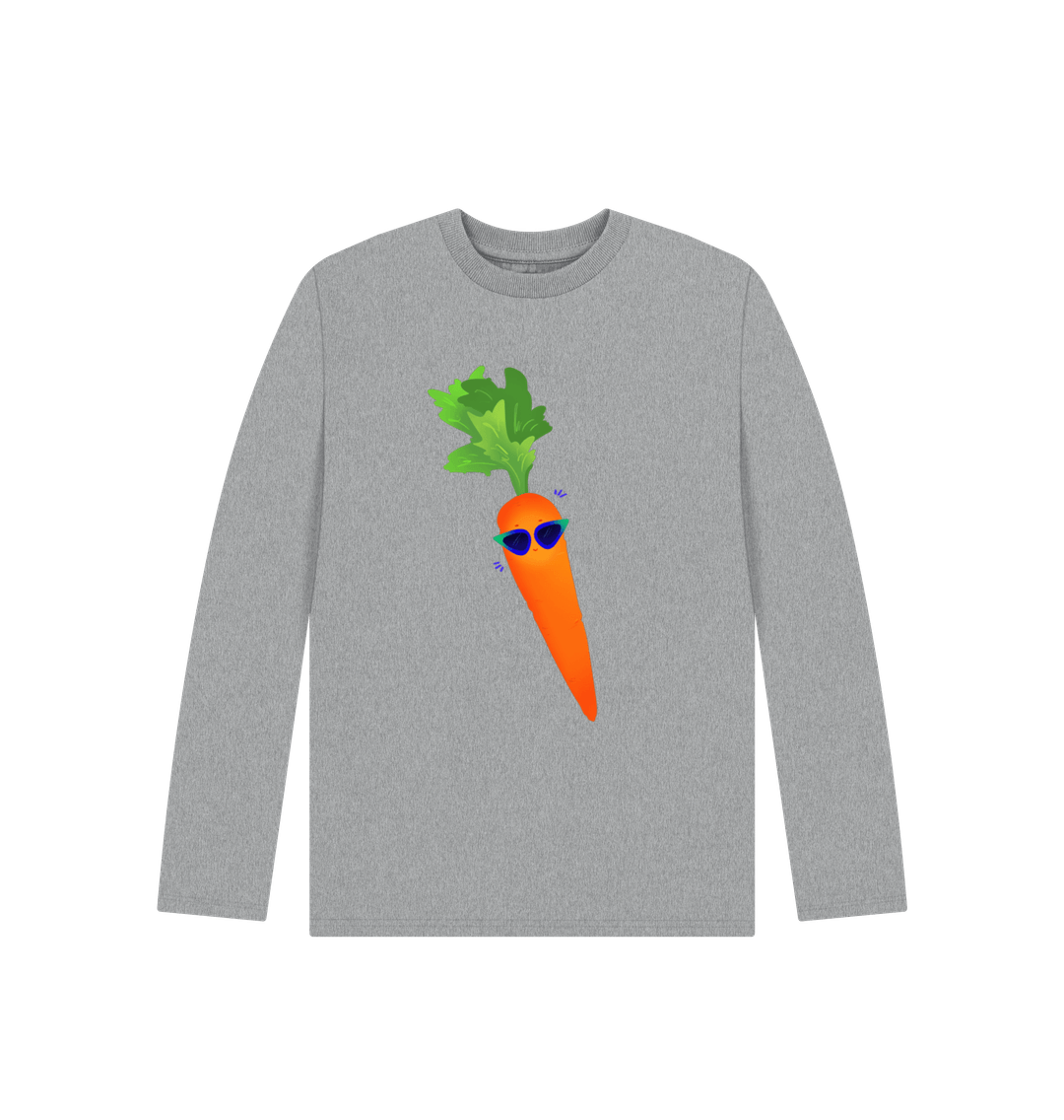 Athletic Grey Cool Carrot Vibes by Emma Garrett - Kids' Organic Long Sleeve T-Shirt