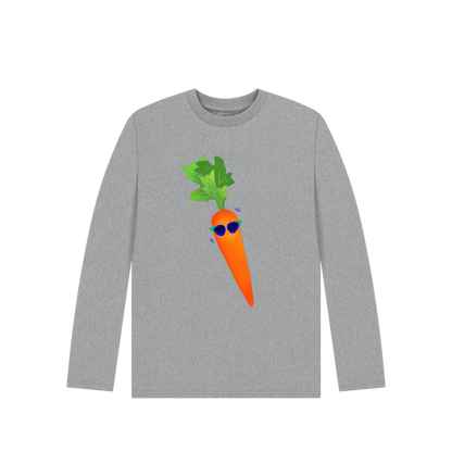 Athletic Grey Cool Carrot Vibes by Emma Garrett - Kids' Organic Long Sleeve T-Shirt