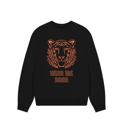 Black Printed Sweater Front