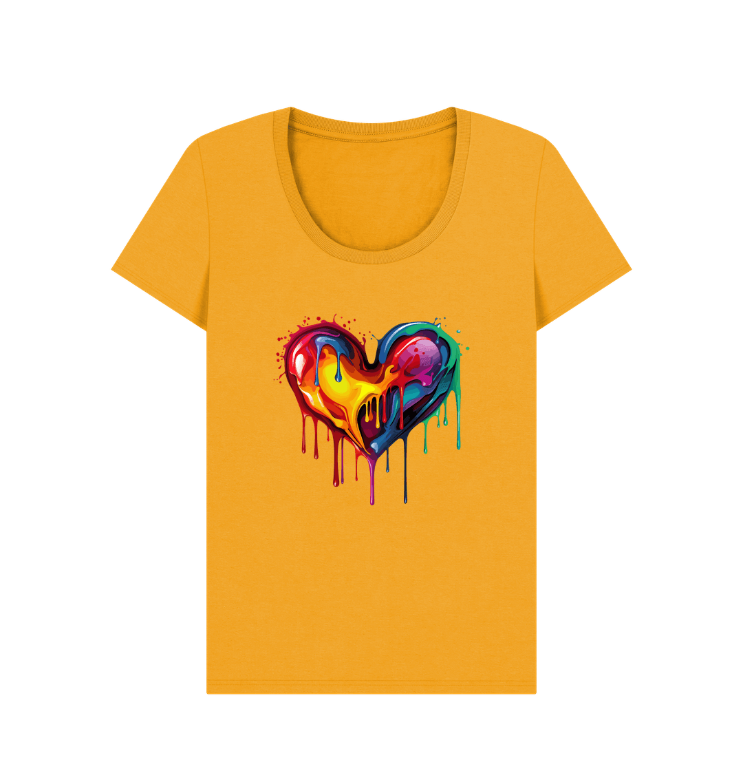 Mustard Colour Drip Colour of Love - Women's Scoop Neck T-shirt