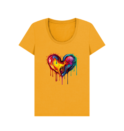 Mustard Colour Drip Colour of Love - Women's Scoop Neck T-shirt