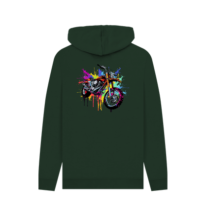 Evergreen Colour Drip Bike - Mens Pullover Hoodie