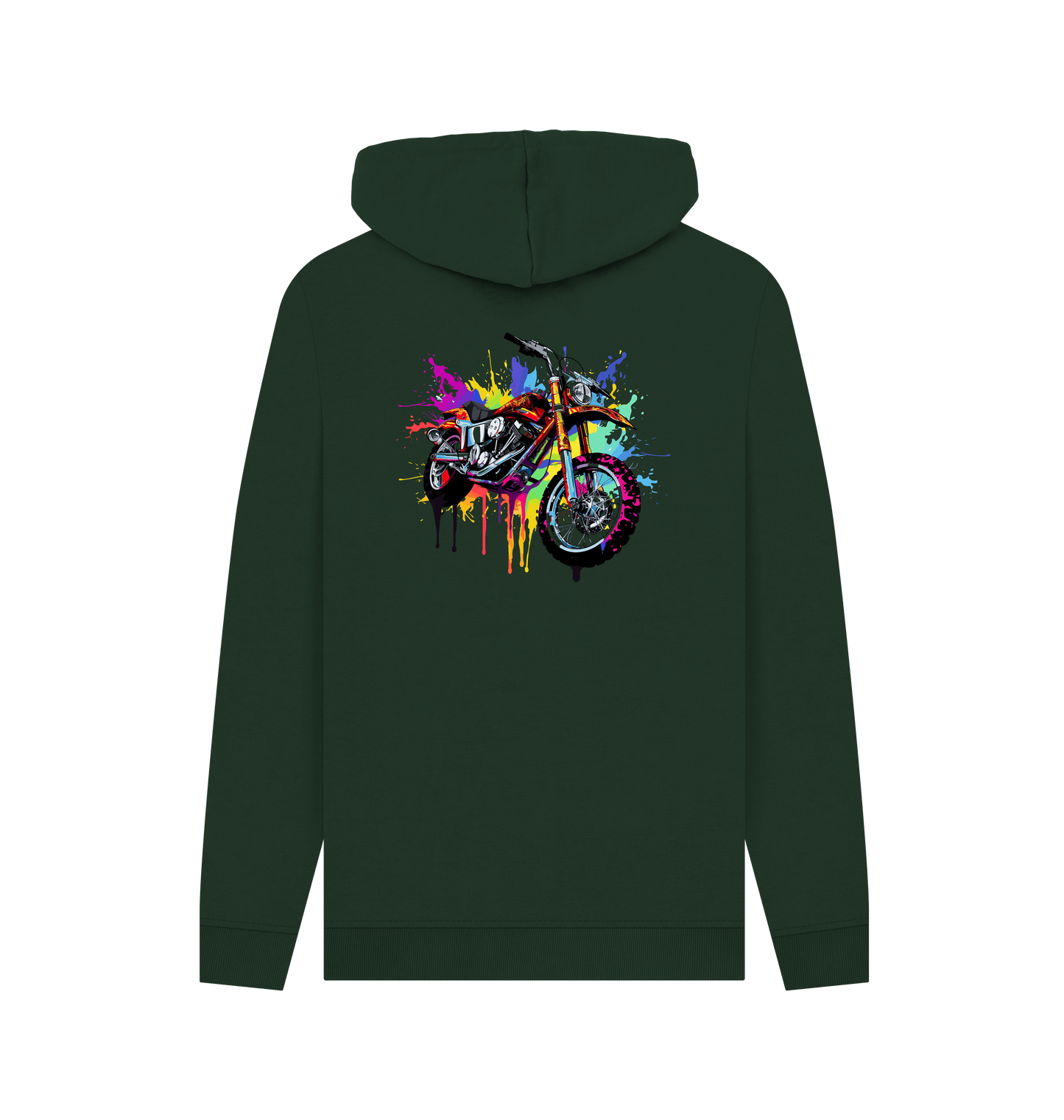 Evergreen Colour Drip Bike - Men's Pullover Hoodie