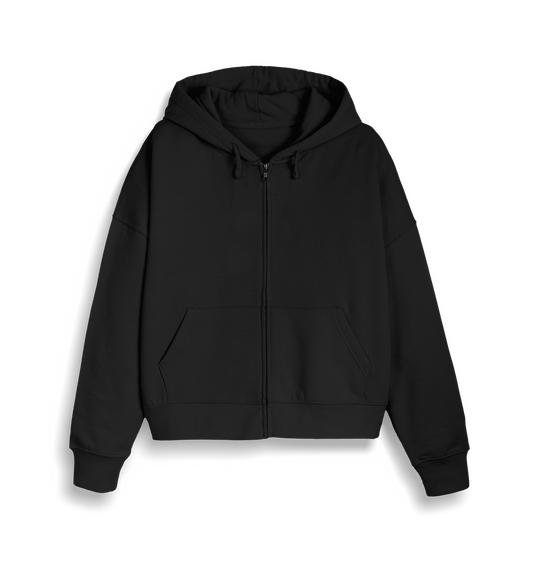 Black Plain Stella Ida- Women's Zip-thru Hoodie