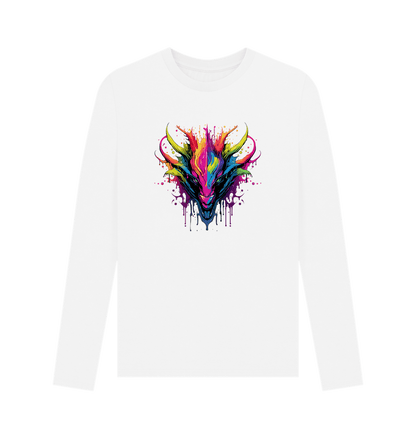 White Colour Drip Dragon - Men's Long Sleeve T-shirt