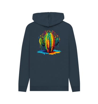 Navy Colour Drip Cactus - Men's Pullover Hoodie