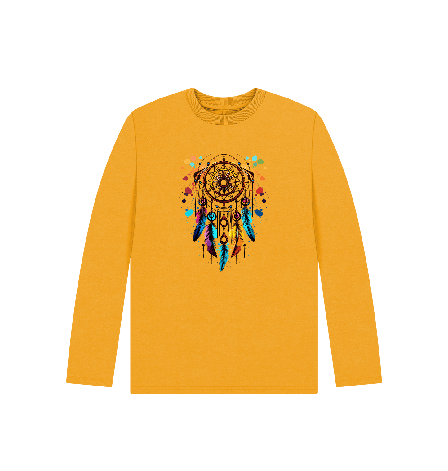 Mustard Colour Drip Indian Dreams - Kids Organic Long Sleeve T-shirt