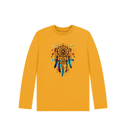 Mustard Colour Drip Indian Dreams - Kids Organic Long Sleeve T-shirt