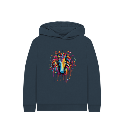 Navy Blue Printed Kids Hoodie Front