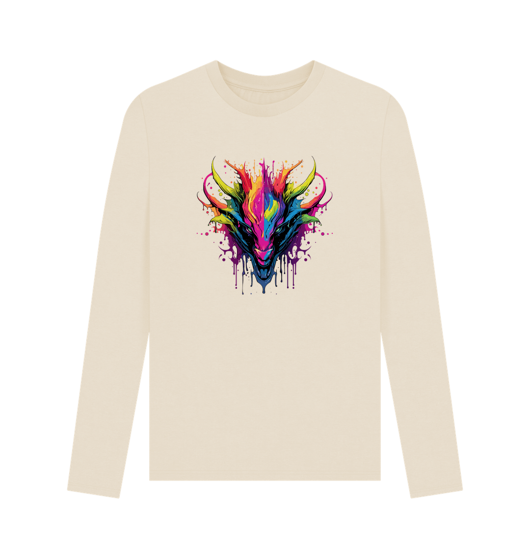 Oat Colour Drip Dragon - Men's Long Sleeve T-shirt