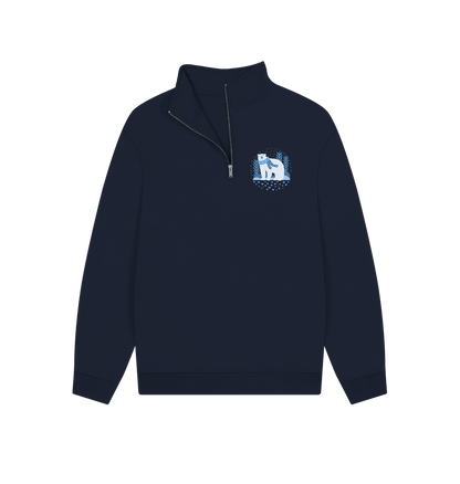 Navy Polarbear - Unisex Quarter-zip Sweatshirt