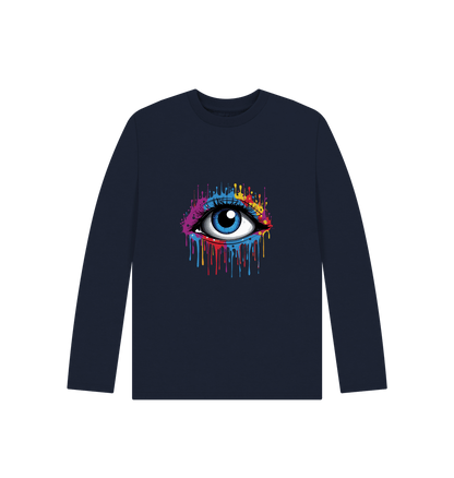 Navy Blue Printed Kids T-Shirt