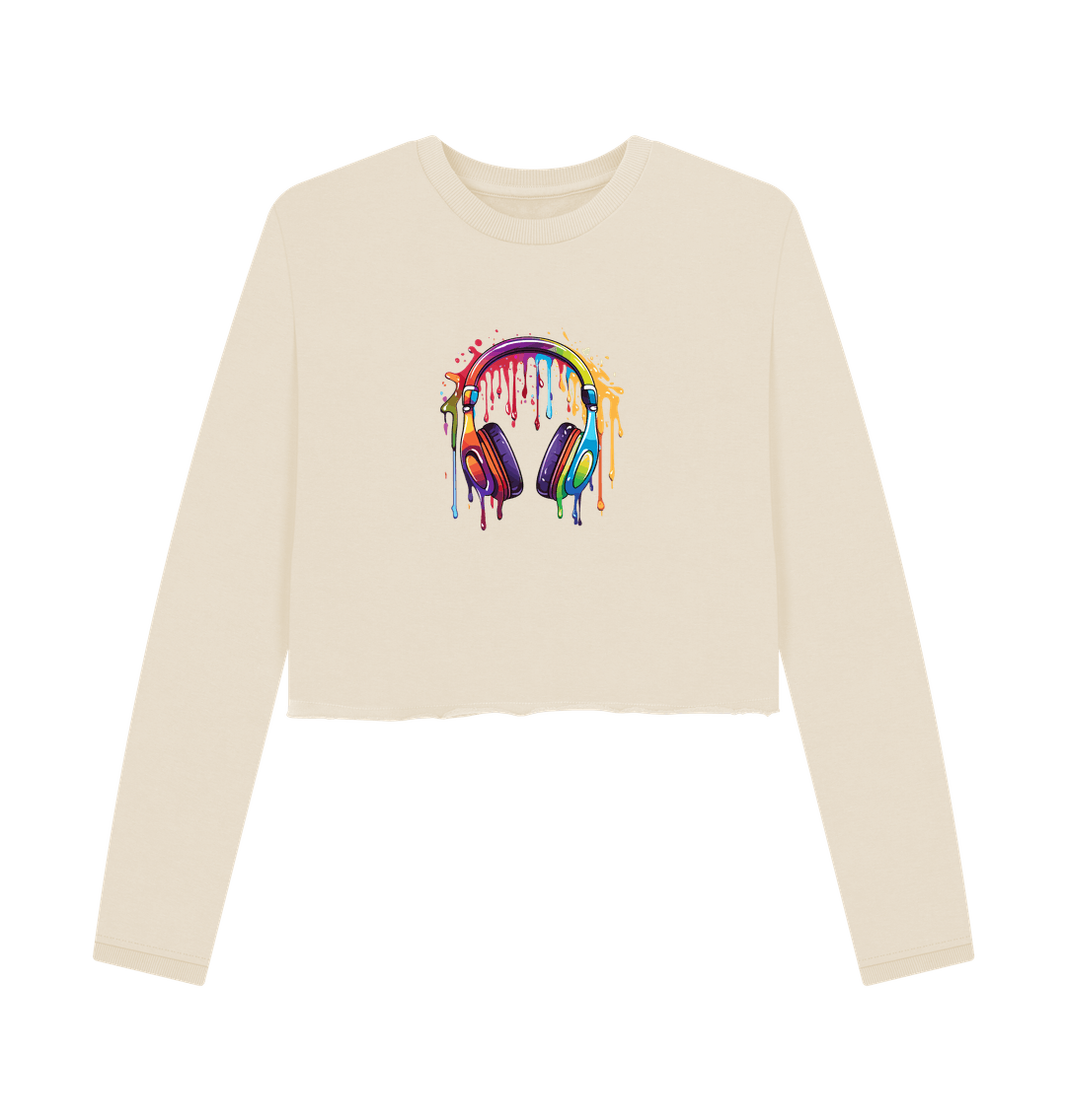 Oat Colour Drip Music - Women's Boxy Jumper