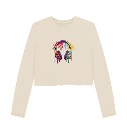 Oat Colour Drip Music - Women's Boxy Jumper