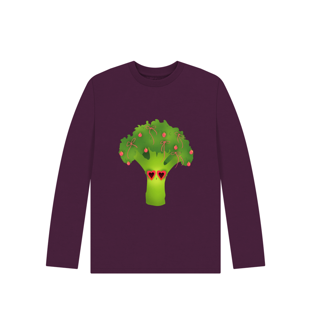 Purple Festive Broc-Tree by Emma Garrett - Kids' Long sleeve T-Shirt