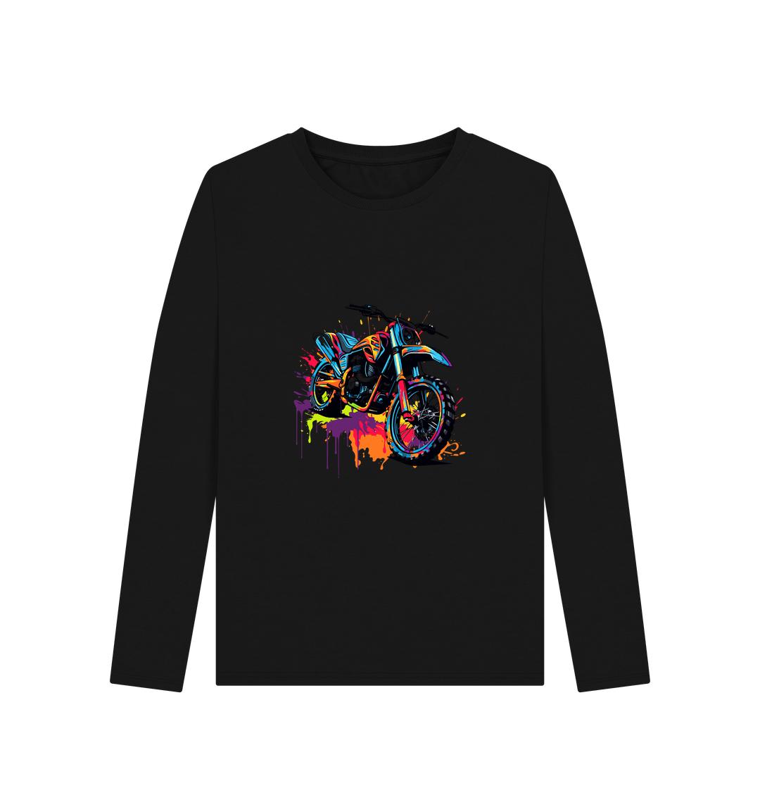 Black Colour Drip Rider - Women's Long Sleeve T-shirt