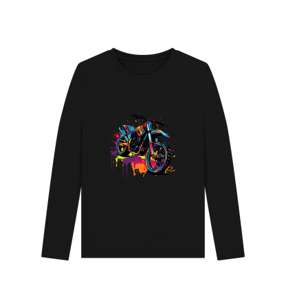 Black Colour Drip Rider - Women's Long Sleeve T-shirt