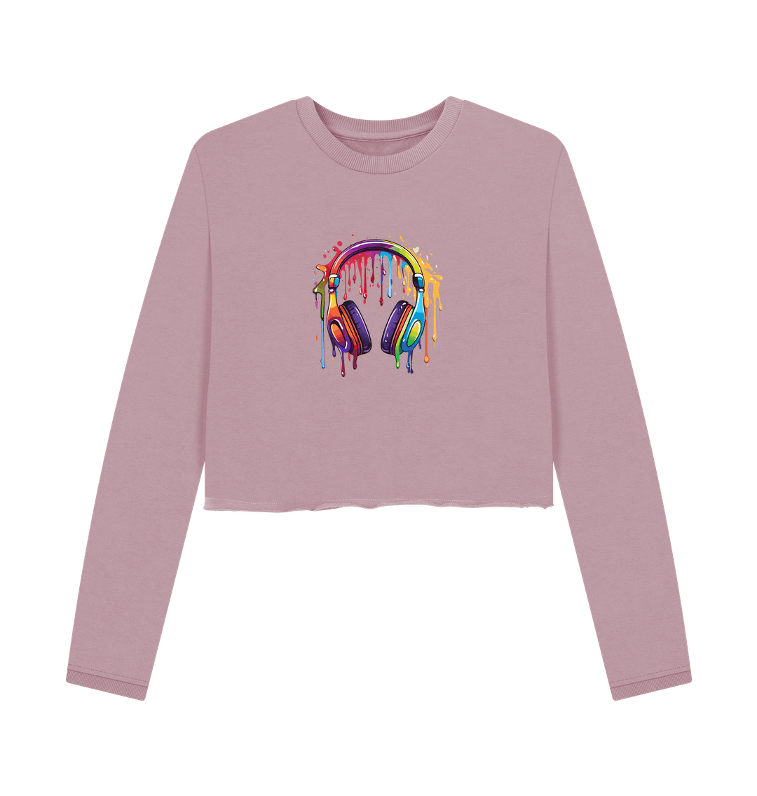 Mauve Colour Drip Music - Women's Boxy Jumper