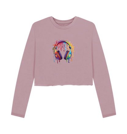 Mauve Colour Drip Music - Women's Boxy Jumper