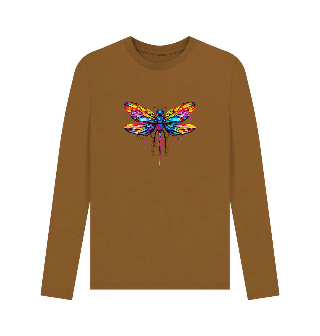 Brown Printed Long Sleeve T Shirt Front