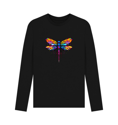 Black Colour Drip Dragonfly - Men's Long Sleeve T-shirt