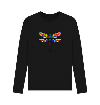 Black Printed Long Sleeve T Shirt Front