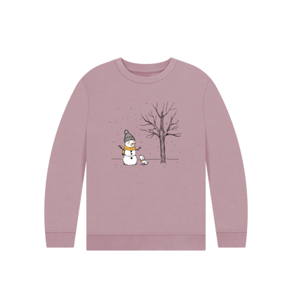 Mauve Printed Kids Jumper Front