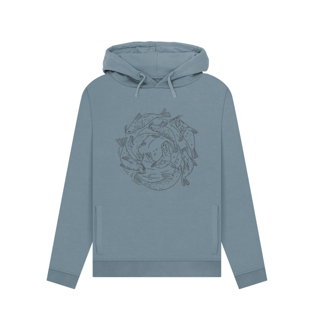 Stone Blue Swimming Seals - Women's Pullover Hoody