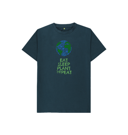 Denim Blue Eat, Sleep, Plant, Repeat - Unisex Kids T-Shirt