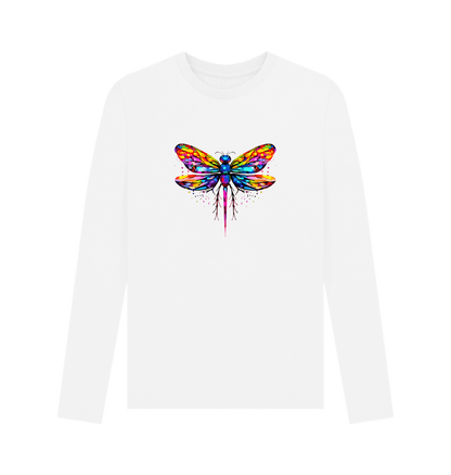 White Printed Long Sleeve T Shirt Front