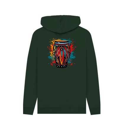 Evergreen Colour Drip African Drum - Mens Pullover Hoodie