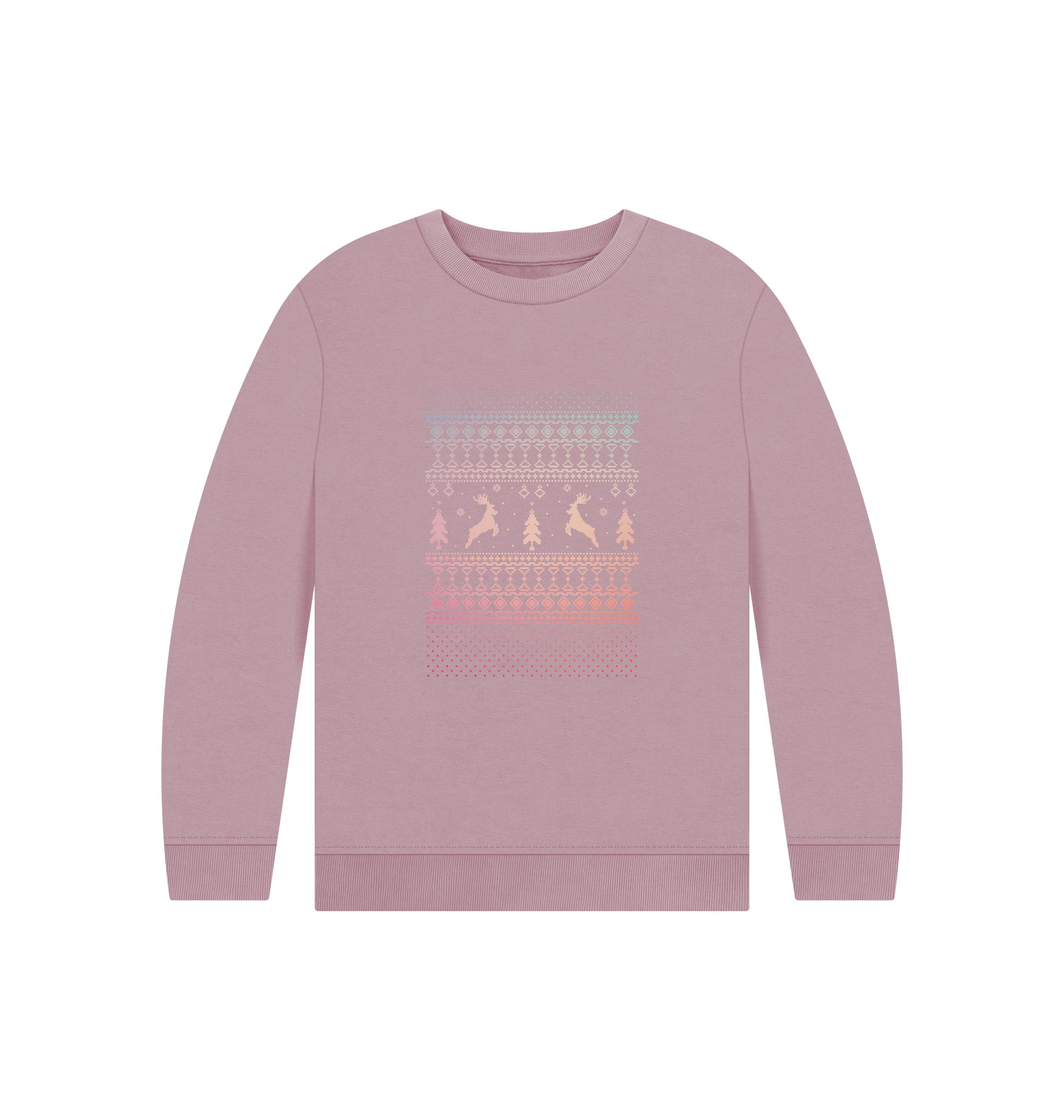 Mauve Printed Kids Jumper Front