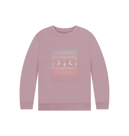 Mauve Printed Kids Jumper Front