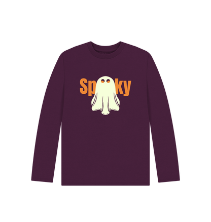 Purple Spooky Ghost - Kids' Organic Long Sleeve T-shirt