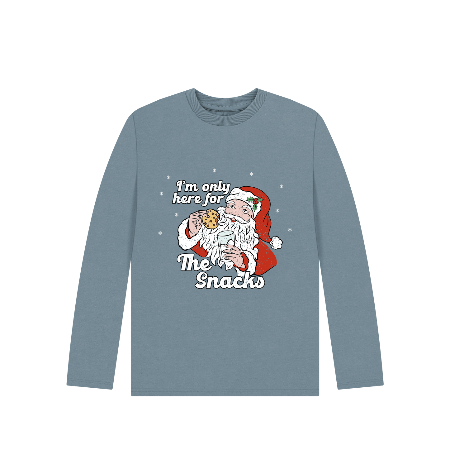 Stone Blue Printed Kids T-Shirt Front